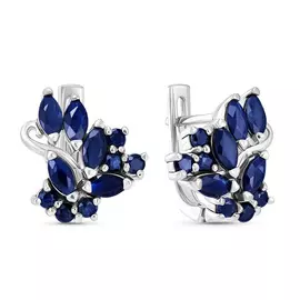 Серебряные серьги c сапфирами