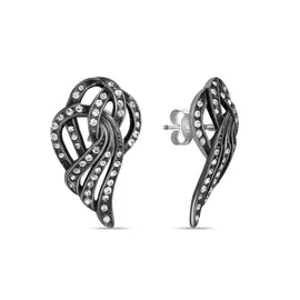 Серебряные серьги c сваровски