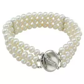 Серебряный браслет c жемчугом