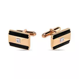 Золотые запонки c бриллиантами и ониксами