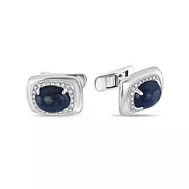 Золотые запонки c бриллиантами и сапфирами