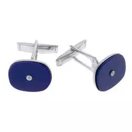 Серебряные запонки c галалитами и фианитами