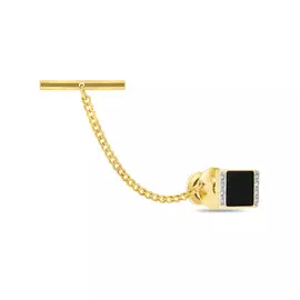 Зажим c бриллиантами и ониксами