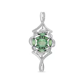 Золотая Брошь c бриллиантами и изумрудами