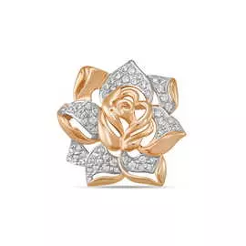 Золотая брошь c фианитами