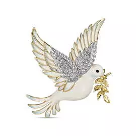 Золотая Брошь c топазами и эмалью