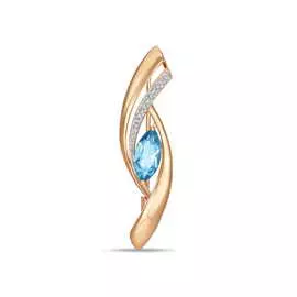 Золотая брошь c топазом и бриллиантами