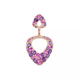 Золотая подвеска c аметистами, бриллиантами и сапфирами