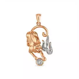 Золотая подвеска c бриллиантами