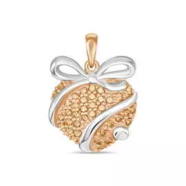 Золотая Подвеска c цветными бриллиантами