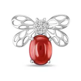 Золотая подвеска c бриллиантами и гранатом