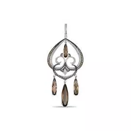 Золотая подвеска c бриллиантами и кварцем