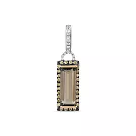 Золотая подвеска c бриллиантами и кварцем