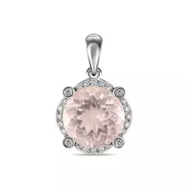 Золотая Подвеска c бриллиантами и кварцем