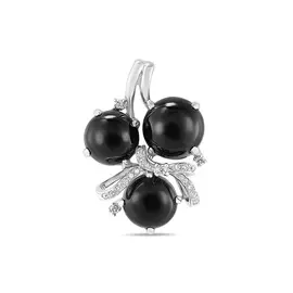 Золотая Подвеска c бриллиантами и ониксом