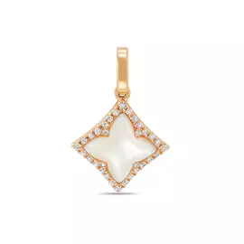 Золотая подвеска c бриллиантами и перламутром