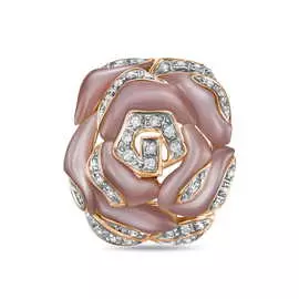 Золотая Подвеска c бриллиантами и перламутром