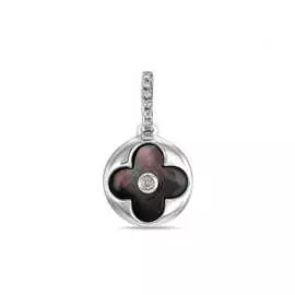 Золотая подвеска c бриллиантами и перламутром