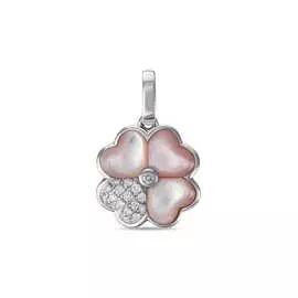 Золотая подвеска c бриллиантами и перламутром