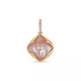 Золотая подвеска c бриллиантами и перламутром