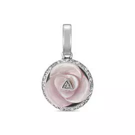 Золотая подвеска c бриллиантами и перламутром