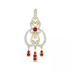 Золотая Подвеска c бриллиантами и рубинами