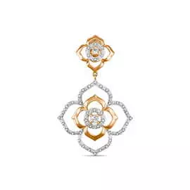 Золотая подвеска c бриллиантами и сапфирами