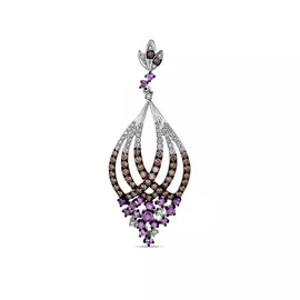 Золотая подвеска c бриллиантами и сапфирами