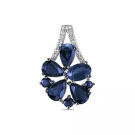 Золотая подвеска c бриллиантами и сапфирами