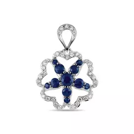 Золотая подвеска c бриллиантами и сапфирами