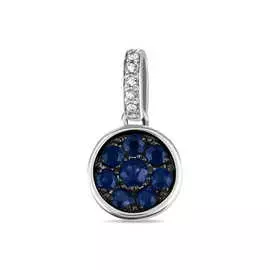 Золотая подвеска c бриллиантами и сапфирами