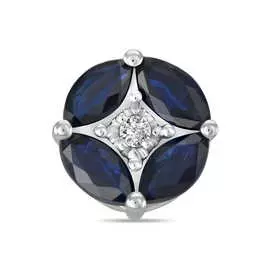 Золотая подвеска c бриллиантами и сапфирами