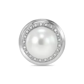 Золотая подвеска c бриллиантами и жемчугом