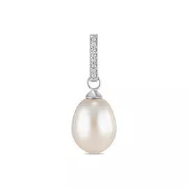 Золотая подвеска c бриллиантами и жемчугом