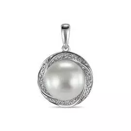 Золотая Подвеска c бриллиантами и жемчугом