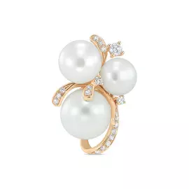 Золотая Подвеска c бриллиантами и жемчугом