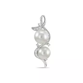 Золотая подвеска c бриллиантами и жемчугом