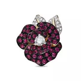 Золотая подвеска c бриллиантами, рубинами и сапфиром