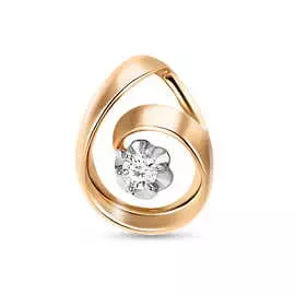 Золотая подвеска c бриллиантом