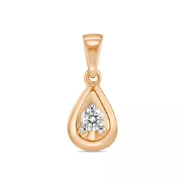 Золотая подвеска c бриллиантом