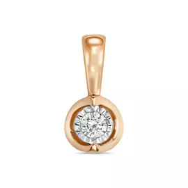 Золотая подвеска c бриллиантом