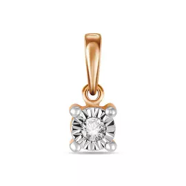 Золотая подвеска c бриллиантом