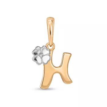 Золотая подвеска c бриллиантом