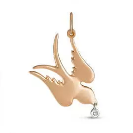 Золотая подвеска c бриллиантом