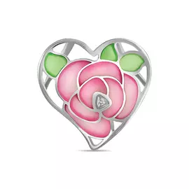 Золотая подвеска c бриллиантом и эмалью