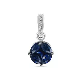 Золотая Подвеска c бриллиантом и сапфирами