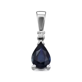 Золотая подвеска c бриллиантом и сапфиром