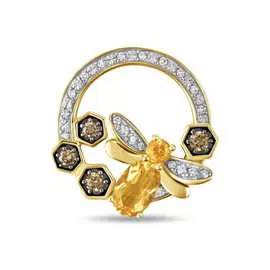 Золотая Подвеска c цитрином и бриллиантами