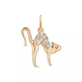 Золотая подвеска c фианитами