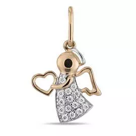 Золотая подвеска c фианитами